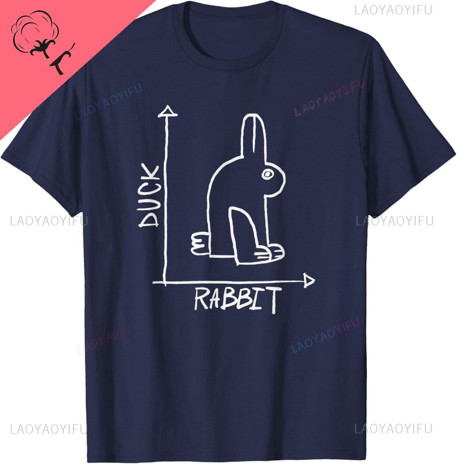 Funny Science Duck or Rabbit Physics Math Geek TShirt Cotton Print on Demand Mens T Shirt Kawayi Couple Y2k Ropa Hombre S