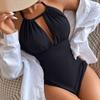 Nové jednodílné plavky Vintage Halter Bandáž Plavky Push Up Koupací kostýmy Plážové oblečení Bez zad Monokini