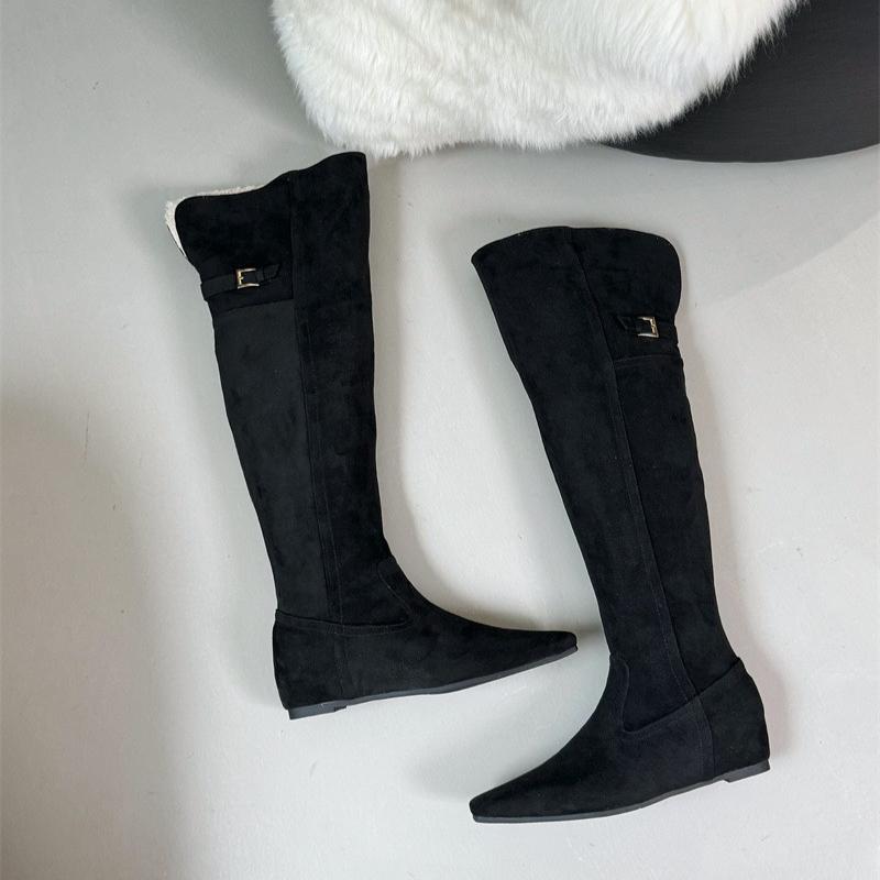 Women's Large Size Soft Sole Winter Warm Fur One Snow Boots Padded Lined Ankle Boots Anti-slip Hiking Casual Sports Cotton Boots Rider Boots
