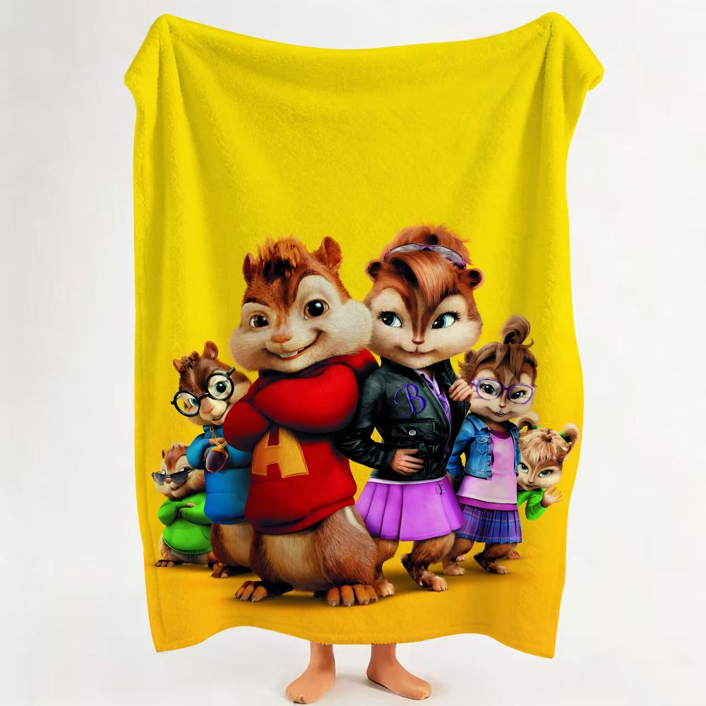 Movie A Alvin A And T The C Chipmunks Throw Flannel Throw Blanket Suitable for Sofa,Living Room,Bedroom