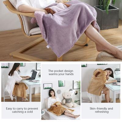 Electric Throw Blanket With Hand Pockets Heating Pad Soft Comfortable Soft Flannel Heating Blanket For Warmth Winter Naps Time