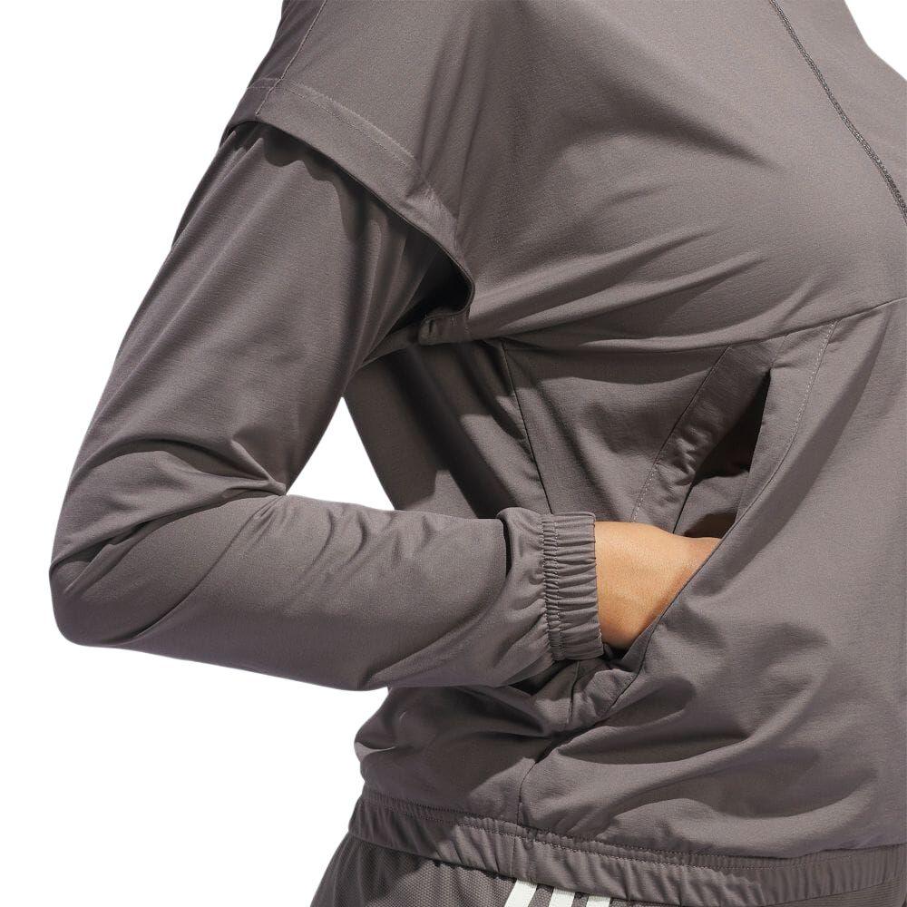 Adidas Logo Hooded Long Sleeve Jacket Women jackets Gray IP4208