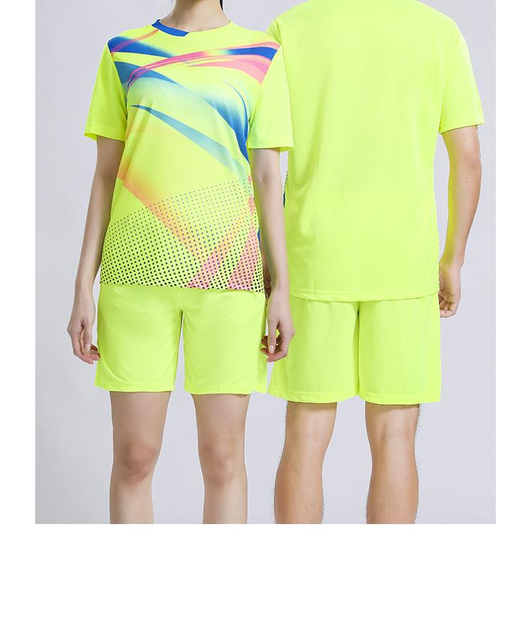 Pánské a dámské potištěné rychleschnoucí badmintonové sportovní oblečení a tréninkové tričko s krátkým rukávem na stolní tenis