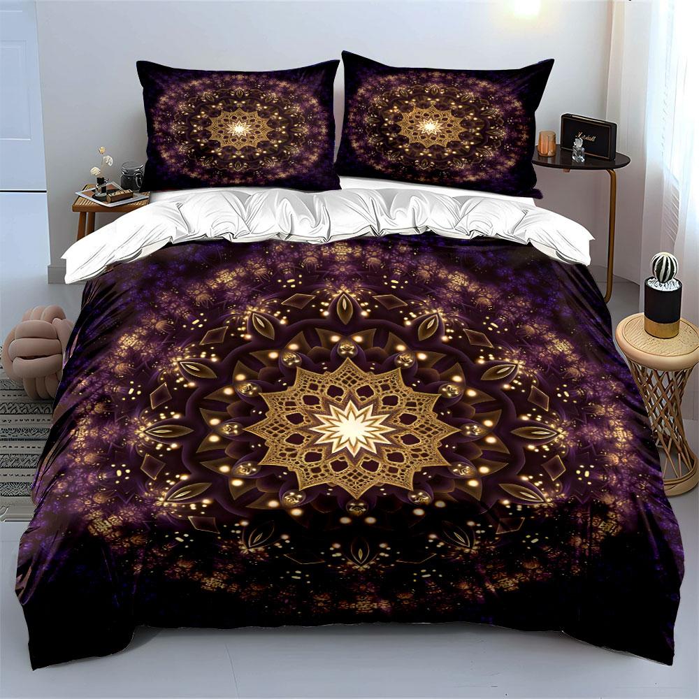 Mandala Pattern Home Decor Set Soft Comfortable Duvet Cover Bedding Set Included 1*Duvet Cover & 2*Pillowcases, Gift
