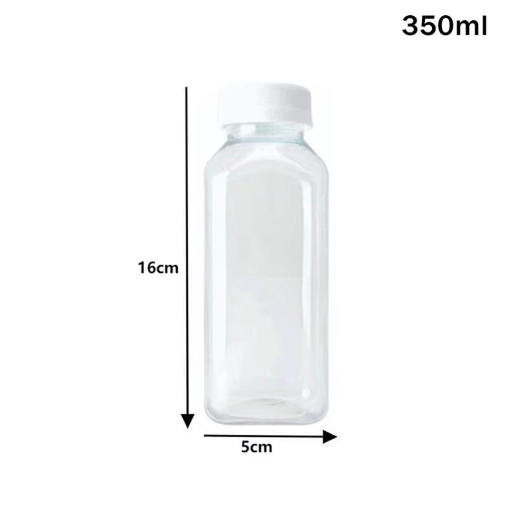 Portable 250/350/500ml Juice Bottles Plastic Square Milk Tea Bottle Clear Long-Lasting Refilling Water Bottle Easy Cleaning