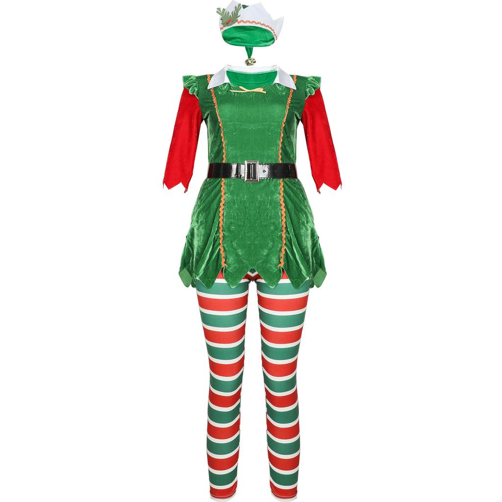 - Striped Christmas pants, long sleeves 2025 new European and American Christmas clothing cos Christmas clothing performance clothing