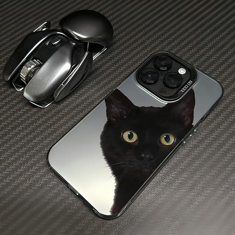 Simple Black Cat Phone Case For IPhone 17e Air 16 16e 17 15 Pro Max 14 Plus 13 12 11 Anti-Fall Protective Luxury Trendy Cover