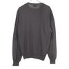 HERMES 20 Stainless Steel Gray Cotton Design Change Crew Neck Long Sleeve Knit Shirt tops S grayUsed