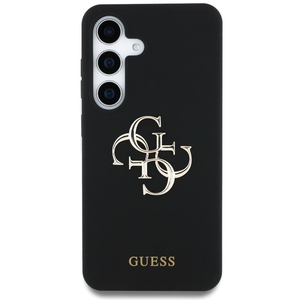 Guess Silicone Big 4G Logo Bottom Script Samsung Galaxy S25 case black