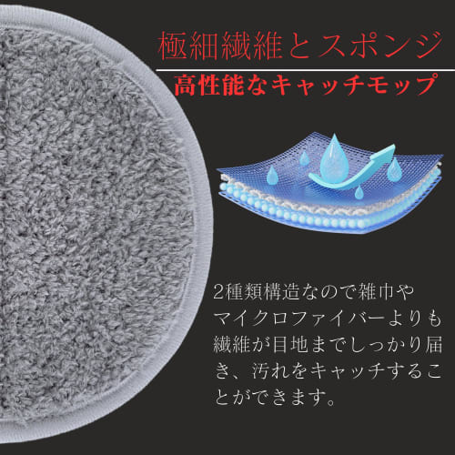 Flammi Mop Pads, Compatible with Rotating Mop Cleaners, Microfiber Cloths, Replacement Catch Mops for Electric Mops and Vacuum Cleaners, 3D Suction We