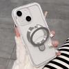 Dual-Color Translucent Matte Phone Case With Kickstand For iPhone 14 Pro, PC+TPU Anti-Fingerprint Shockproof Protective Cover
