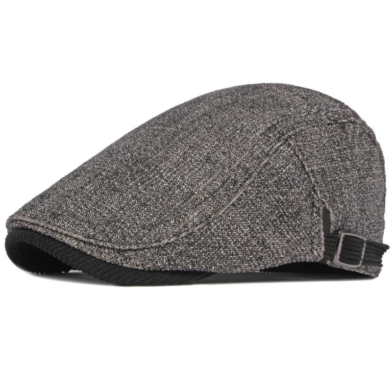 

HT4090 Berets New Autumn Winter Cap Hats for Men Women Vintage Thick Warm Flat Cap Artist Painter Hat Male Beret Cap 55-60cm Adjustable чёрный