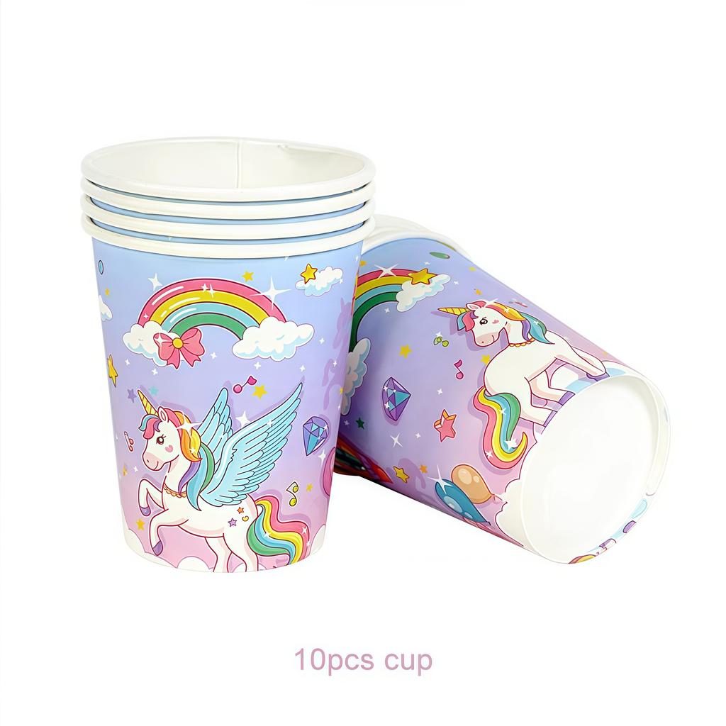Rainbow Unicorn Birthday Party Decor Unicornio Gifts Tableware Balloons Banner Bracelets Keychain Girls Party Favors Photo Booth