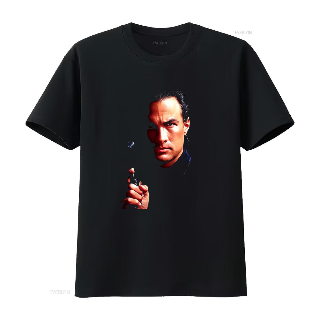 Steven Seagal Cult T-shirt All Sizes New Vintage Movie Style Washed Fashion Graphic Designer Clothes