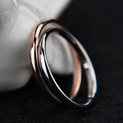 Anello semplice in acciaio al titanio lucido e raffinato, gioielli da sposa, regalo rotondo per l'amante di San Valentino