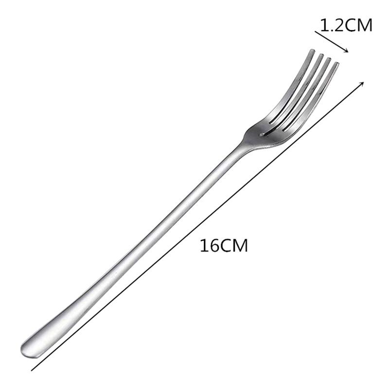 Four Tine Stainless Steel Dessert Fork Table Forks Silver Long Handle Fruit Forks Dinner Fork Kitchen Dinnerware