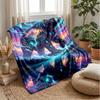 Fantastic Unicorns in Galaxy Theme blanket Lightweight Warm Flannel Blanket Decorative Throw Blanket for Home Decoration