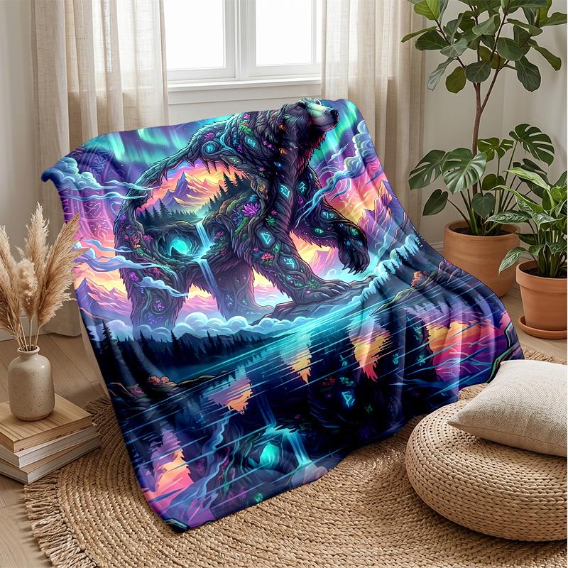 Fantastic Unicorns in Galaxy Theme blanket Lightweight Warm Flannel Blanket Decorative Throw Blanket for Home Decoration