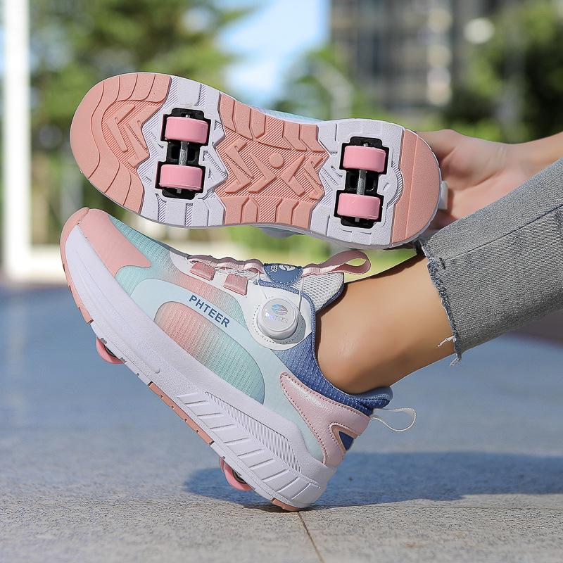 New Style Crazy 4-Wheel Roller Skates for Kids: Transformable Sneakers for Boys, Girls, and Teens