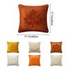Polyester Pillow Cover Soft Decorative Pillowcase Plush Pumpkin Maple Fall Throw Pillow Covers for Halloween Autumn