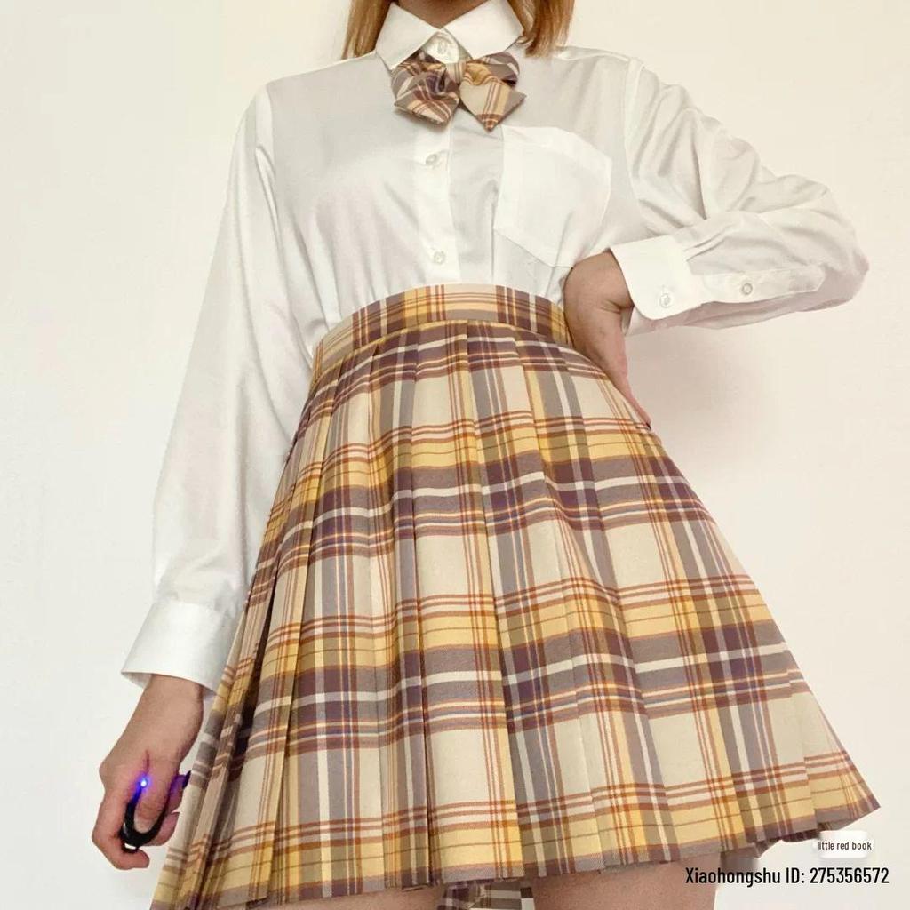 Japanese Academy Style JK Uniform Set - Long/Short Sleeve, Pleated Skirt for Female Students