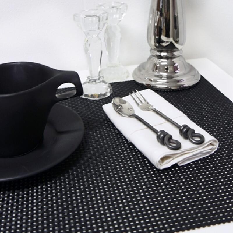 Modern Square Table Mat Black