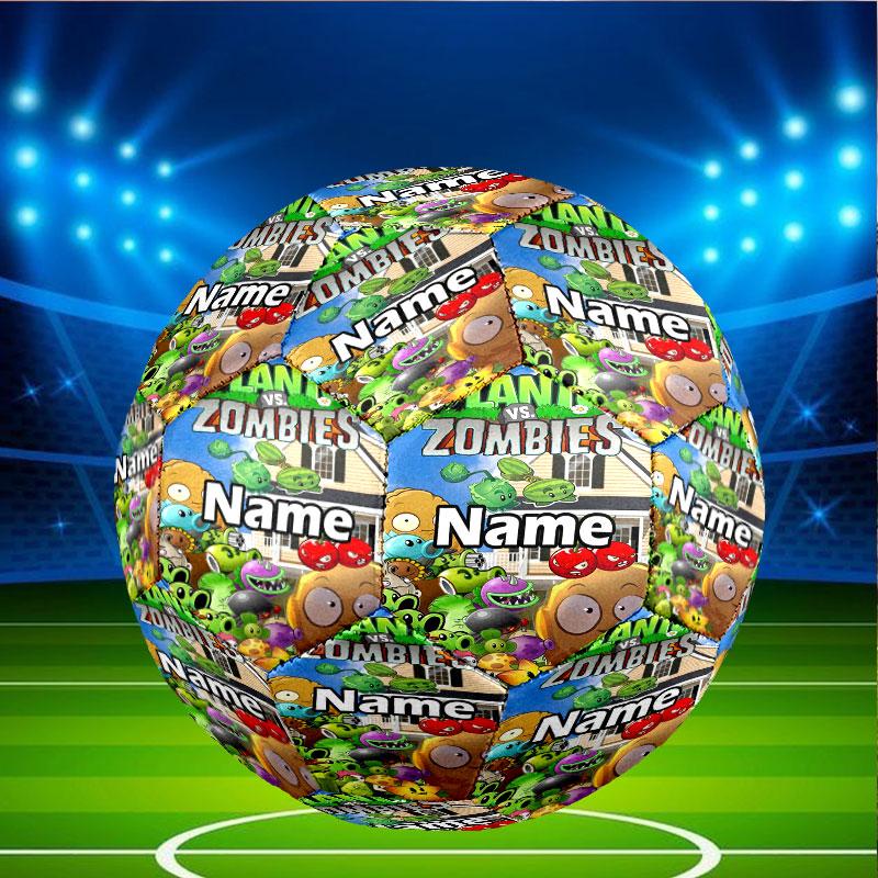 Custom Name Personalized Plants vs. Zombies Print Size 5 Soccer Ball Training & Match Football, for Team, Kicking, Gift for Football Enthusiasts