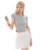Poeoling Ribbon Banding Midi Skirt (Ivory)