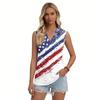 Women's Fashion Casual Lapel Sleeveless Color Shirt Women's V-Neck Up Tops