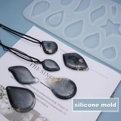 Stampo Epossidico Fai da Te Ciondolo Multiregola Goccia d'Acqua Ciondolo Orecchino Stampo in Silicone
