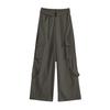 Women's 2025 Military Green Straight-Leg High Waist Cuffed Casual Pants