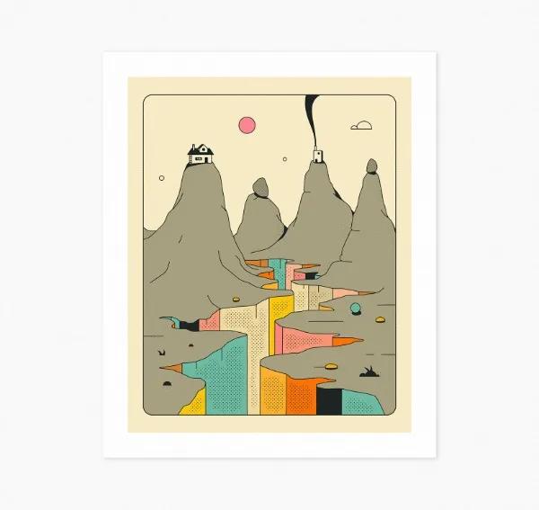 Minimalist Abstract Painting Poster Sunset Illustration Science Fiction Canvas Printing Home Room Wall Decor Frameless Painting