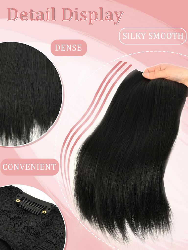 Black Clip in Hair Extensions18/24/28 Inch  Extensions Clip ins Black Clip in Extensions for Long Hair