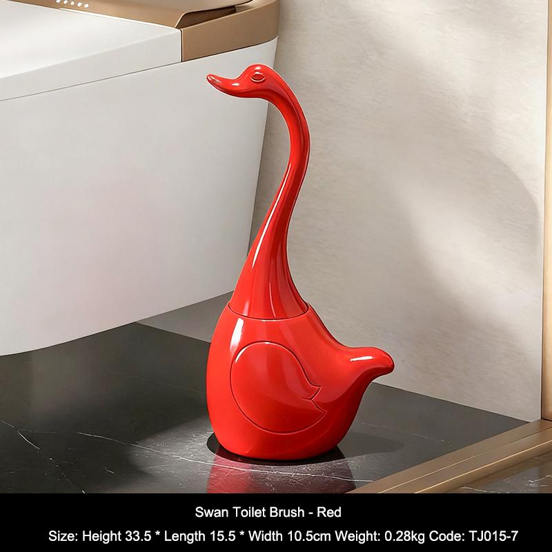 Cepillo para Inodoro Creativo de Cisne Limpieza del Hogar Base para Inodoro Mango Largo Juego de Cepillos de Limpieza Suministros de Decoración para Baño Regalo