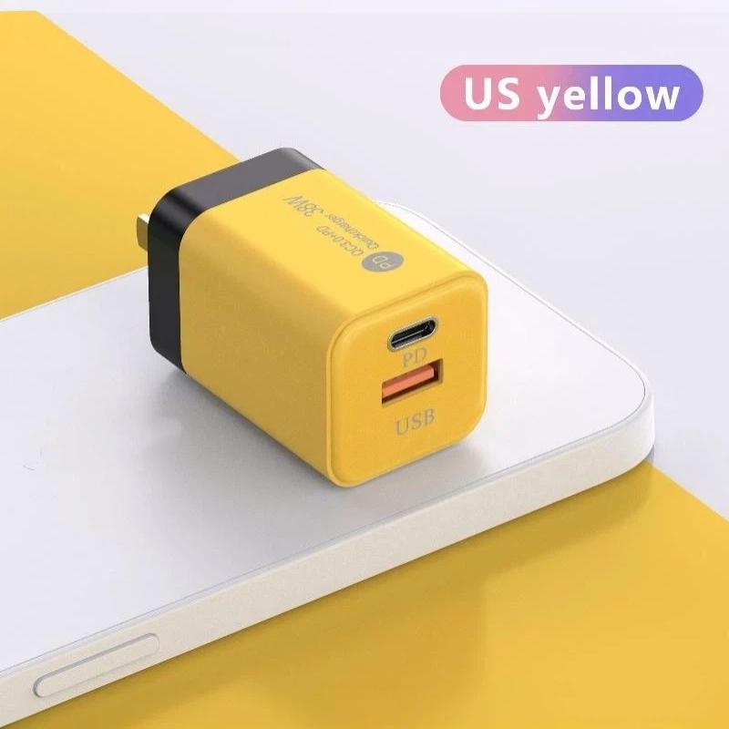 20W US Fast Wall Charger Dual PD USB Ports High Speed Charging for Smartphones Tablets Earbuds Small Digital Devices