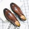 Classic Causal Business Brogue Leather Shoes Men's Career Oxford Fashion Black Dress Shoes Wedding Shoes Zapatillas Plus Size 46