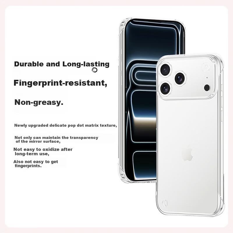 iPhone 17Pro Max Case, Ultra-Thin Transparent Hard Phone Protective Cover with Frameless Design, Anti-Oxidation, Anti-Drop, and Naked Phone Sensation