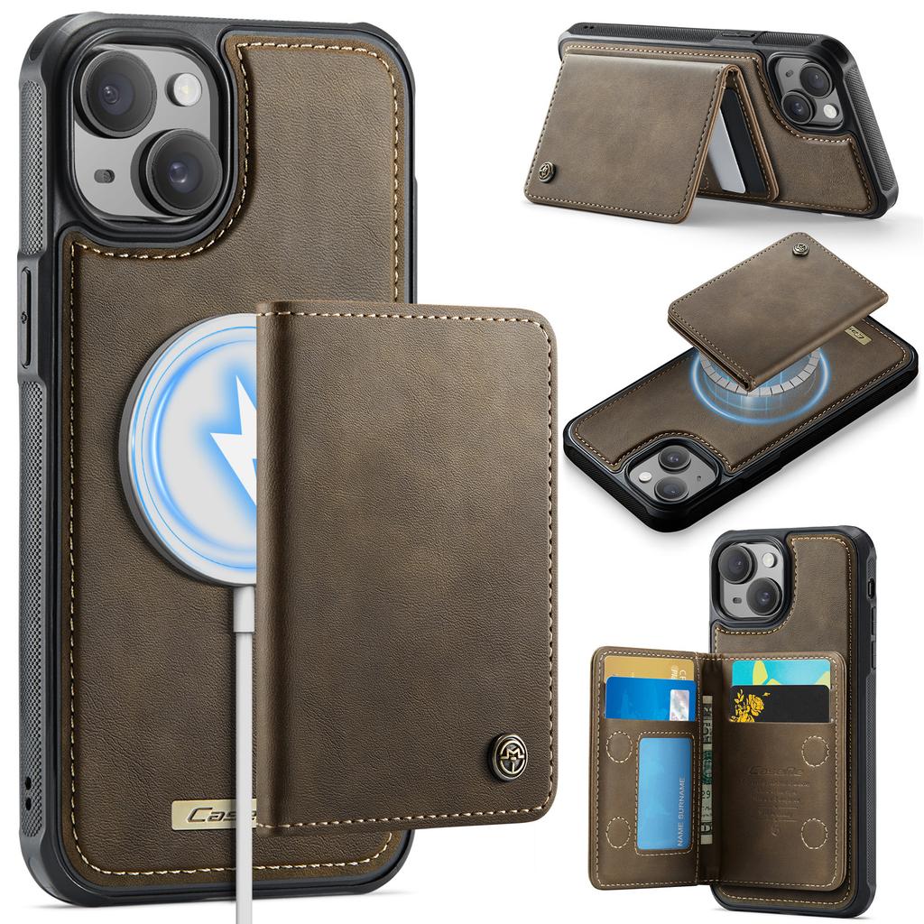For iPhone 14 Magnetic Case CASEME ME80 Series Leather PC TPU Phone Cover with Detachable Wallet