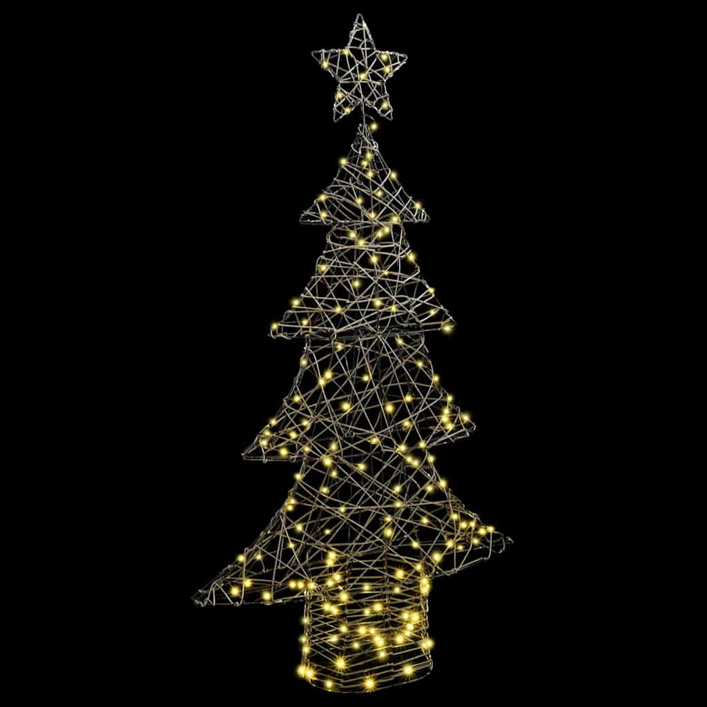 Christmas Tree with 160 Warm White LEDs 150 cm Rattan