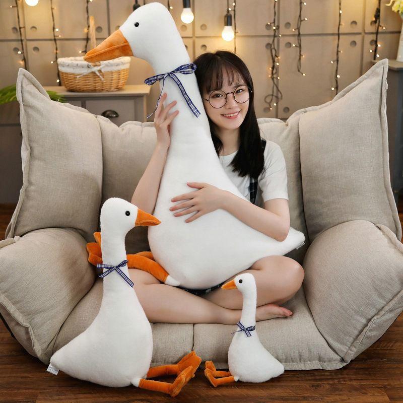 White Goose Pillow Plush Toy Adorable Sleeping Pillow Soft And Cuddly Stuffed Doll For Kids