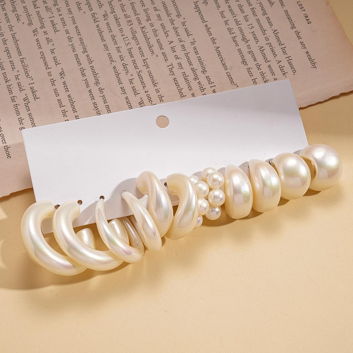 Twelve-piece acrylic irregular geometric silver needle earrings niche earrings