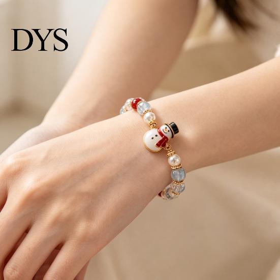 Fine Workmanship Bracelet Christmas Bracelets for Women, Santa Claus Elk Snowman Tree Beaded Bracelet, Holiday Jewelry Gifts Stocking Stuffers, Party
