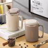 480ML 304 Stainless Steel Coffee Cup Double-Wall Insulated Mug With Spoon&Straw Reusable Sealed Drinking Cup For Student Adult