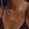 Design Elegant and Elegant 18K Gold, Freshwater Pearl Necklace Versatile Jewelry