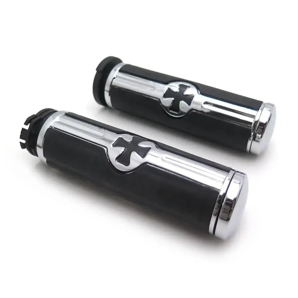 Motorcycle Parts Skull 1" Mechanical Hand Grips for Harley Davidson 1996-Later VRSC XL XR Dyna Softail YAMAHA Chrome/Black