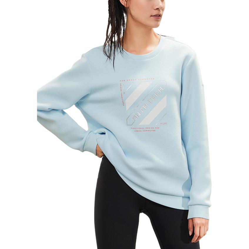 Anta FW22 Letter Pattern Appliqué Pullover Sweatshirt Unisex sweatshirt Blue 152237737-2