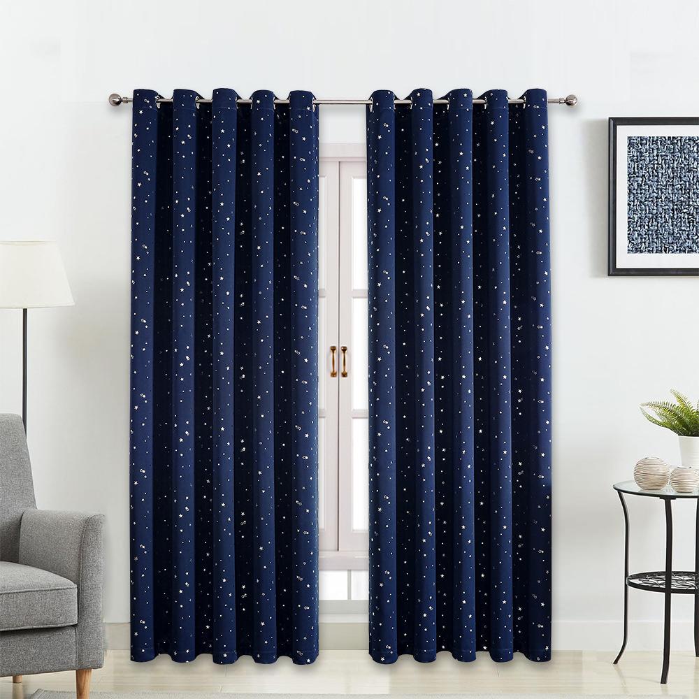 Curtains, Finished Hot Silver Star Blackout Windows + Fabric Curtains