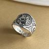 Xiaomi 925 Sterling Silver Rings For Women Geometric Fine Jewelry Finger Adjustable Retro Leaf Stone Ring For Party Birthday Gift
