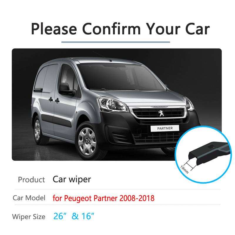 Car Wiper Blades for Peugeot Partner 2008~2018 2 Front Windshield Brushes 2009 2010 2011 2012 2013 2014 2015 2016 Car Goods
