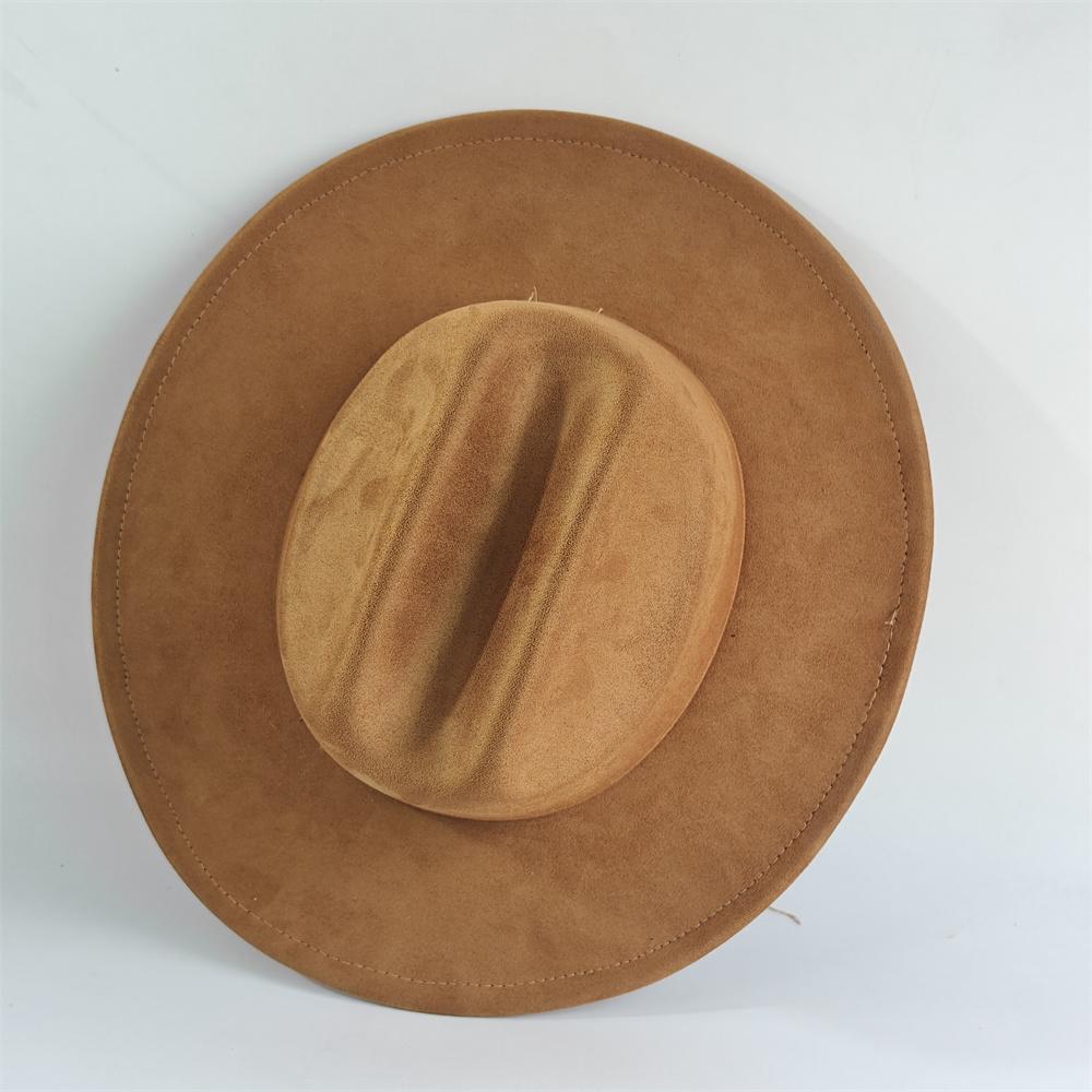 Artificial Suede Fedora Hats Vintage Winter Autumn Wide Brim Gentleman Cowboy Hat Holidays Party Cosplay Hat Sombrero Cap